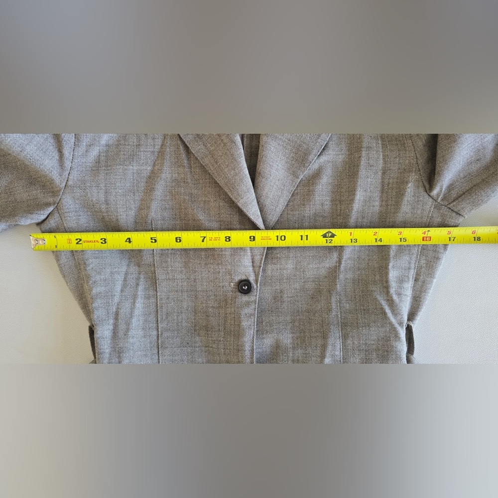 ZARA Brown Taupe 100% Wool Belted Blazer Jacket Coat  ZW Collection Gray XS NWT - Picture 15 of 16
